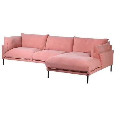 Pink Lin. Corn. Sofa. Chaise