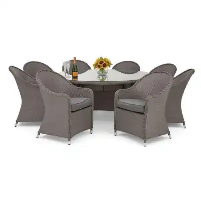 Miami Rattan Luxury 8 Seater Round Dining Set