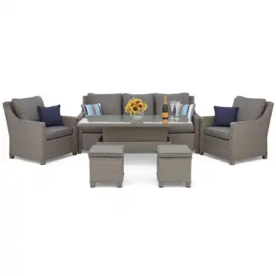 Miami Rattan Large Sofa Set with Rising Table