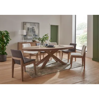 Smoked Oak Large Oval Dining Table 190cm