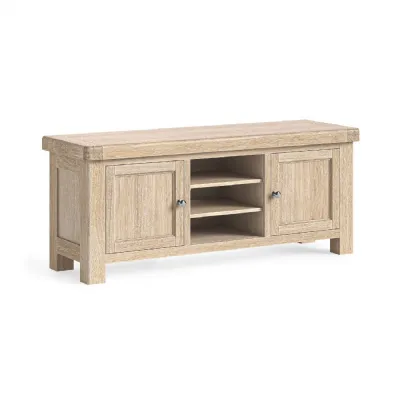 White Wash Oak 2 Door TV Media Entertainment Unit