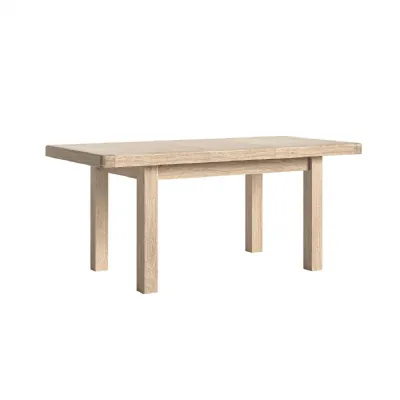 White Wash Oak Large Extending Dining Table 140 to 185cm
