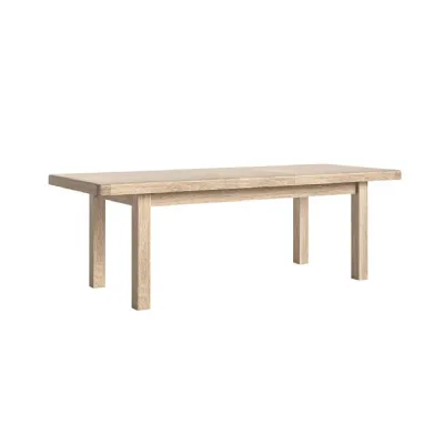 White Washed Oak Large Extending Dining Table 200 to 245cm