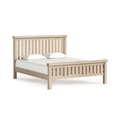 White Washed Wood 6ft Super King Slatted Bed Frame