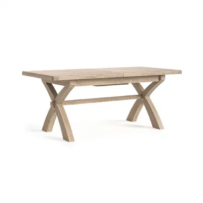 White Wash Oak Extending Dining Table Cross Leg 200 to 245cm