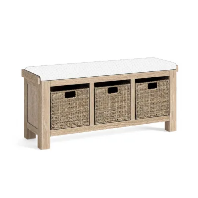 Storage Bench Without Cushion White Wash