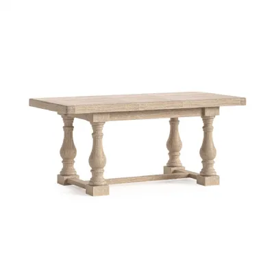 White Wash Wood Extending Trestle Dining Table 140 to 185cm