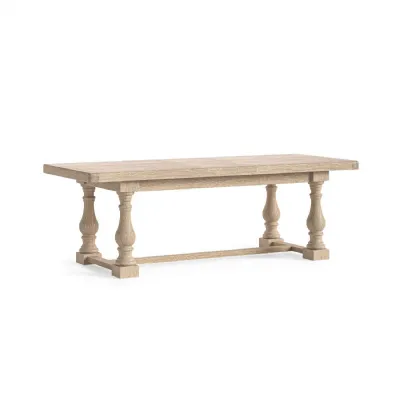 White Wash Large Extending Trestle Dining Table 200 to 245cm