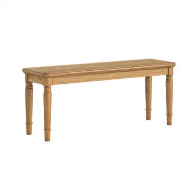 Oak 110cm Wood Dining Bench with Curved Edges