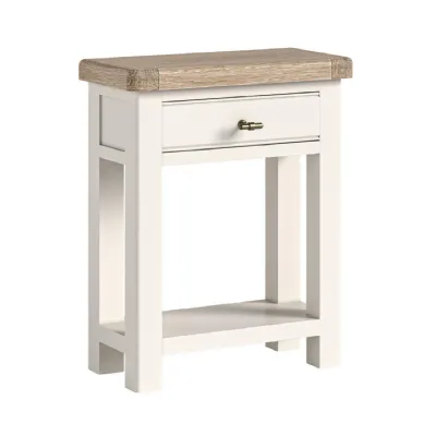 Coconut Milk Wood 1 Drawer Telephone Table Oak Top
