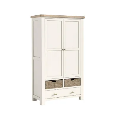 Coconut Milk Wood 2 Door 1 Drawer Larder Unit with 4 Baskets