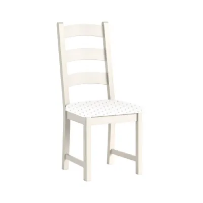Coconut Milk Wood Ladder Back Dining Chair without Cushion