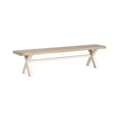 Coconut Milk Wood Large 200cm Dining Bench Oak Top