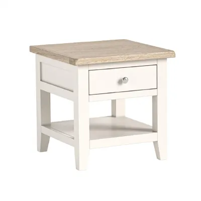 Lamp Table With Drawer Coconut