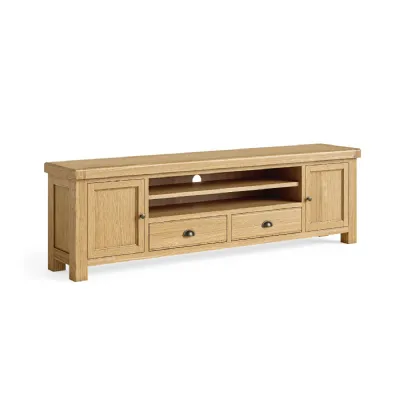 Natural Oak 2 Door 2 Drawer Large TV Media Unit