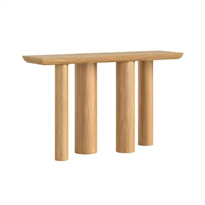Oak Large 125cm Console Table with Cylindrical Legs