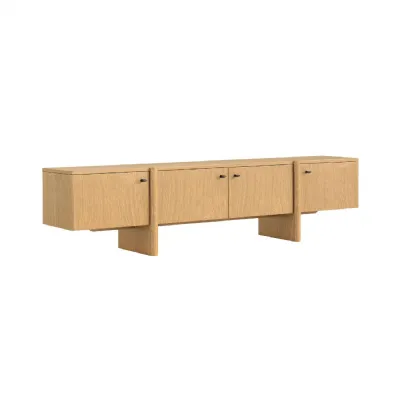 Lacquered Oak 4 Door Extra Wide TV Media Entertainment Unit