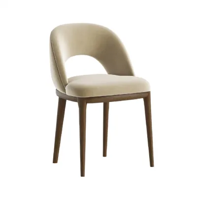 Acorn Velvet Curved Back Dining Chair Brown Legs