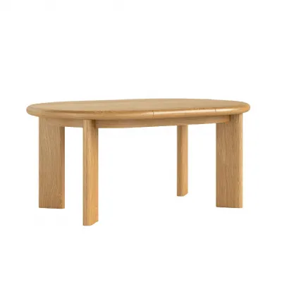 Natural Oak Round Large Extending Dining Table 120 to 170cm