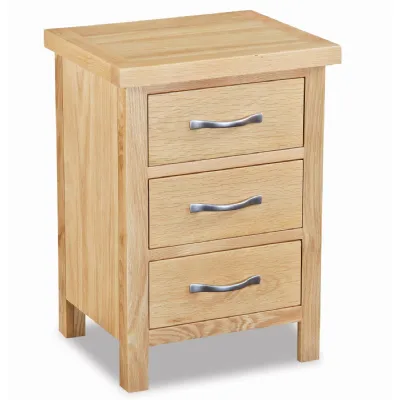 Light Oak 3 Drawer Bedside Cabinet