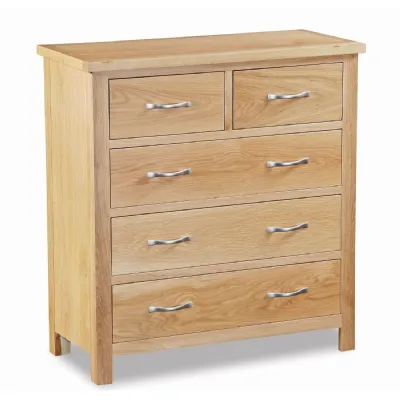 Oak Small 2 Over 3 Chest of Drawers