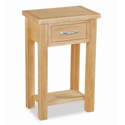 Natural Wood 1 Drawer Telephone Table with Lower Shelf