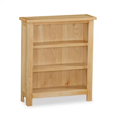 Natural Oak 3 Tier Low Open Bookcase