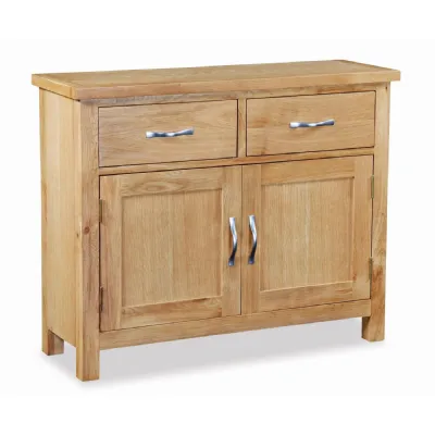Natural Wood 2 Door 2 Drawer Small Sideboard
