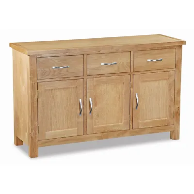 Natural Wood 3 Door 3 Drawer Large Sideboard