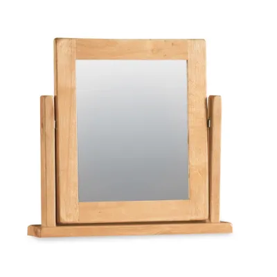 Rustic Oak Vanity Mirror with Adjustable Flip