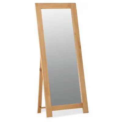 Rustic Oak Waxed Floor Cheval Mirror