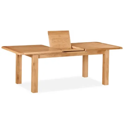 Rustic Oak Large Extending Dining Table 120 to 165cm