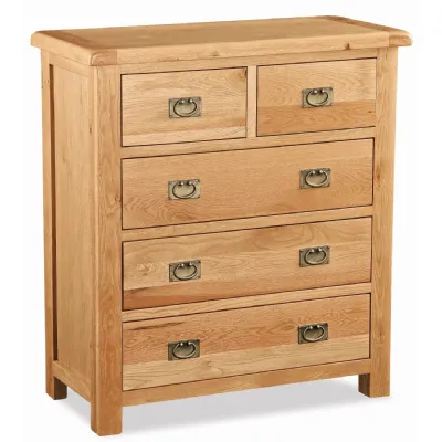 Rustic Oak 2 Over 3 Chest of Drawers