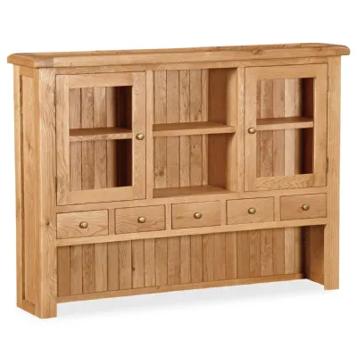 Rustic Oak 2 Door 5 Drawer Large Hutch