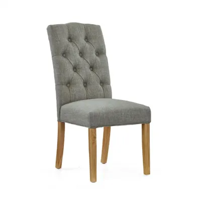 Grey Button Back Upholstered Chair