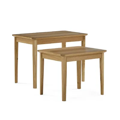 Lacquered Oak Nest of 2 Side Tables
