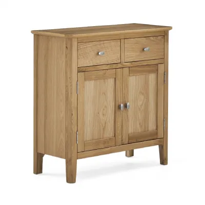 Lacquered Oak 2 Door Mini Sideboard with 2 Drawers