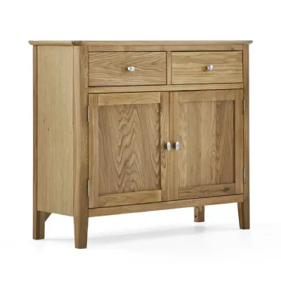 Lacquered Oak 2 Door 2 Drawer Small Sideboard
