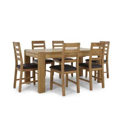 Oak Extending Large Dining Table 160 to 210cm