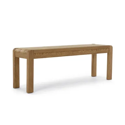 Oak 130cm Large Dining Bench with Rounded Corners