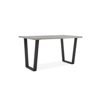 Industrial Grey Wood 140cm Dining Table Metal Legs