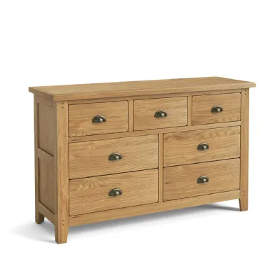 Natural Oak 3 Over 4 Chest of Drawers Shaker Legs