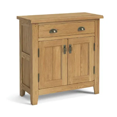 Rustic Oak 2 Door Mini Sideboard with Top Drawer