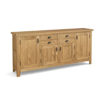 Oak Wood 4 Door 4 Drawer Extra Large Sideboard
