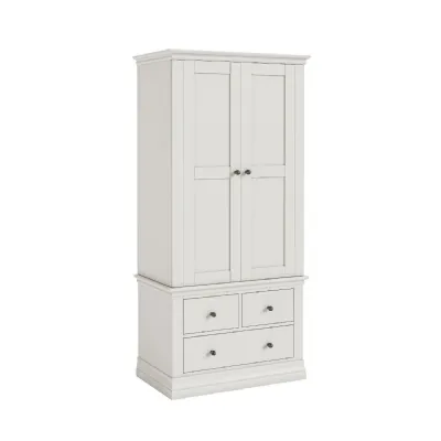 Cotton Textured Wood 2 Door 3 Drawer Double Gents Wardrobe