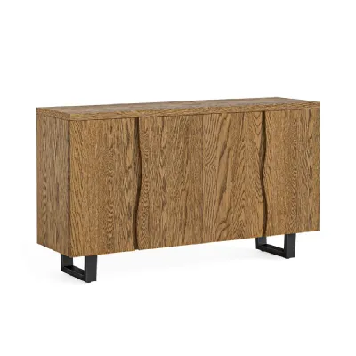 Industrial Wood 2 Door Large Sideboard Metal Legs