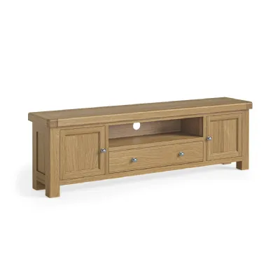Rustic Oak 2 Door 1 Drawer Large TV Media Entertainment Unit