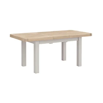 Grey Wood Large Extending Dining Table Oak Top 140 to 185cm
