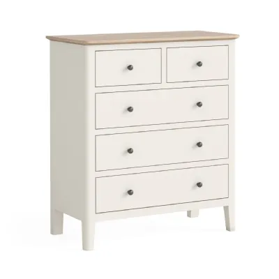 Coconut Milk Wood 2 Over 3 Chest of Drawers Oak Top
