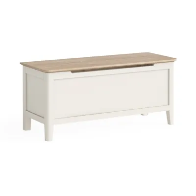 Coconut Milk Wood Blanket Box Oak Top with Lid